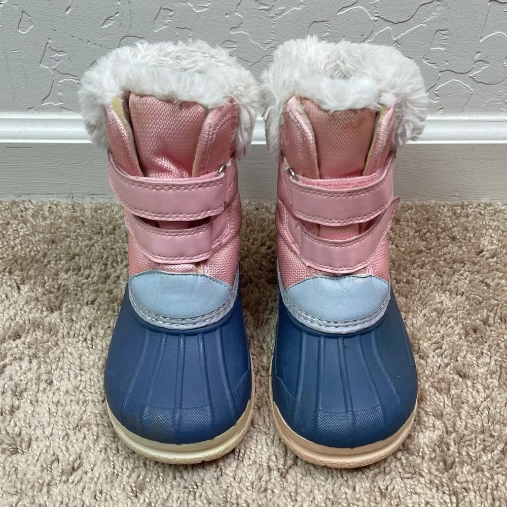 OshKosh B'Gosh Toddler Little Girls Kids Yule Faux Fur Snow Rain Duck Boots 9 M
